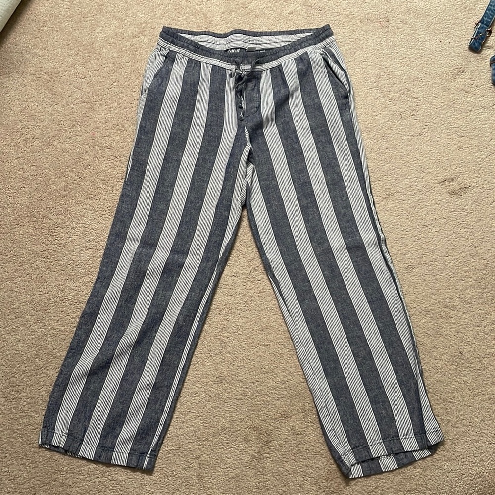 Linen blend striped pant size L